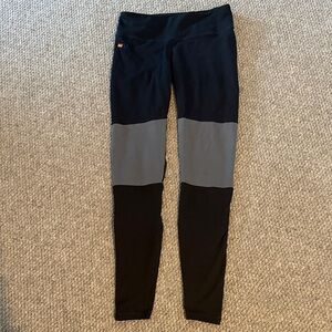 Aviator Nation Two-Tone Black and Gray Leggings